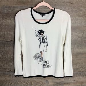 Leo & Ugo Leo Guy Fine Knit Illustrated Sweater 3